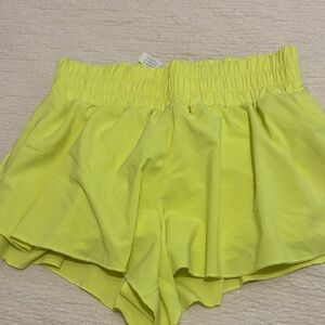 CRZ YOGA High Waist Neon Yellow Shorts